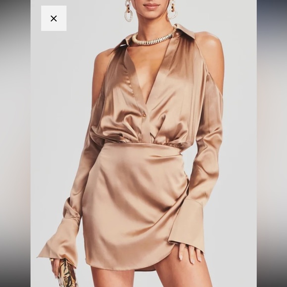 SER.O.YA The Shea Dress tan silk mini dress- size XS - Picture 11 of 11